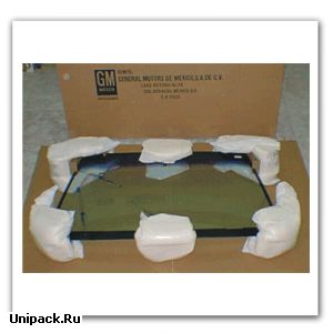 Защитные вкладыши Sealed Air Instapak® / Пример упаковки лобового стекла автомобиля